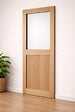 GD MENUISERIES - Porte Coulissante Atelier placage chene Vitrée H204 x L73 cm - vignette