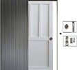GD MENUISERIES - Porte Coulissante Atelier blanc 2 panneaux H204 x L83 cm, Galandage - vignette