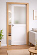 GD MENUISERIES - Porte Coulissante Athena Blanc H204 x L83 cm, Galandage, kit de finition - vignette