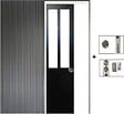 GD MENUISERIES - Porte Coulissante Atelier Noir H204 x L83 cm, Galandage - vignette