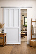 GD MENUISERIES - Porte Coulissante Atelier 2 Panneaux Blanc H204 x L83 cm, Rail Alu - vignette
