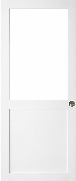 GD MENUISERIES - Porte Coulissante Atelier Blanc H204 x L73 cm sans meneau, Coquilles - large