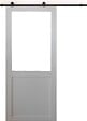 GD MENUISERIES - Porte Coulissante Atelier blanc H204 x L73 cm sans meneau, Rail roulettes - vignette