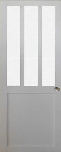 GD MENUISERIES - Porte Coulissante Atelier Blanc vitre depoli H204 x L73 cm, Coquilles - large