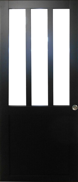 GD MENUISERIES - Porte Coulissante Atelier Noir H204 x L63 cm, Coquilles - large