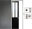 GD MENUISERIES - Porte Coulissante Atelier Noir vitre depoli H204 x L83 cm, Galandage - vignette