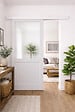 GD MENUISERIES - Porte Coulissante Atelier Blanc H204 x L83 cm sans meneau, Rail alu Bandeau Blanc - vignette