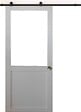 GD MENUISERIES - Porte Coulissante Atelier blanc sans meneau H204 x L93 cm, Rail Roulettes, Coquilles - vignette