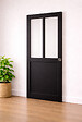 GD MENUISERIES - Porte Coulissante Atelier Noir H204 x L63 cm, serrure condamnation - vignette