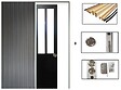 GD MENUISERIES - Porte Coulissante Atelier Noir H204 x L93 cm, Galandage, kit de finition - vignette
