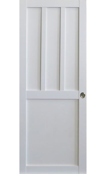 GD MENUISERIES - Porte Coulissante Atelier Blanc 2 panneaux H204 x L73 cm, Coquilles - large