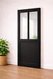 GD MENUISERIES - Porte Coulissante Atelier Noir H204 x L63 cm, Coquilles Noir - vignette