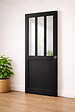 GD MENUISERIES - Porte Coulissante Atelier Noir H204 x L93 cm, Coquilles - vignette