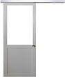 GD MENUISERIES - Porte Coulissante Atelier Blanc H204 x L73 cm sans meneau, Rail Alu, Coquilles - vignette