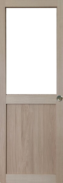 GD MENUISERIES - Porte Coulissante Atelier placage chene Vitrée H204 x L83 cm, Coquilles - large