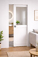 GD MENUISERIES - Porte Coulissante Atelier Blanc H204 x L93 cm sans meneau, Galandage - vignette