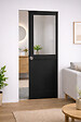 GD MENUISERIES - Porte Coulissante Atelier Noir H204 x L73 cm sans meneau, Galandage - vignette