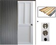 GD MENUISERIES - Porte Coulissante Atelier Blanc 2 panneaux H204 x L73 cm, Galandage, kit finition (coquille et tire doigt) - vignette