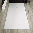 STANO - Receveur de douche 100 x 200 cm extra plat PURE en résine surface ardoisée blanc Grille blanche - vignette