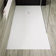 STANO - Receveur de douche 100 x 190 cm extra plat PURE en résine surface ardoisée blanc Grille blanche - vignette