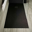 STANO - Receveur de douche 90 x 160 cm extra plat PURE en résine surface ardoisée noir Grille noire - vignette