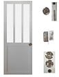 GD MENUISERIES - Porte Coulissante Atelier Blanc vitre depoli H204 x L93 cm, serrure condamnation - vignette