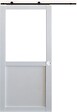 GD MENUISERIES - Porte Coulissante Atelier blanc H204 x L83 cm sans meneau+ Railroulettes, Coquilles blanc - vignette