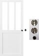 GD MENUISERIES - Porte Coulissante Atelier Blanc H204 x L83 cm, coquilles, tire doigt - vignette