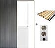 GD MENUISERIES - Porte Coulissante Atelier Blanc H204 x L83 cm sans meneau, Galandage, kit finition (coquille et tire doigt) - vignette