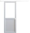 GD MENUISERIES - Porte Coulissante Atelier Blanc sans meneau H204 x L83 cm, Rail alu Bandeau Blanc, Coquilles blanc - vignette