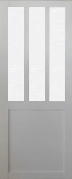 GD MENUISERIES - Porte Coulissante Atelier Blanc vitre depoli H204 x L93 cm - large
