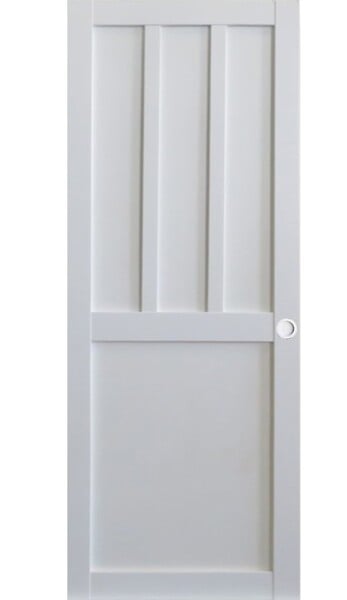 GD MENUISERIES - Porte Coulissante Atelier Blanc 2 panneaux H204 x L73 cm, Coquilles blanc - large