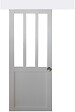 GD MENUISERIES - Porte Coulissante Atelier Blanc H204 x L73 cm, Rail Alu, Coquilles - vignette
