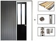 GD MENUISERIES - Porte Coulissante Atelier Noir H204 x L73 cm, Galandage, kit finition - vignette