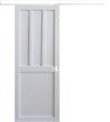 GD MENUISERIES - Porte Coulissante Atelier 2 panneaux blanc H204 x L73 cm, Rail Alu bandeau blanc, Coquilles blanc - vignette