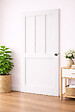 GD MENUISERIES - Porte Coulissante Atelier Blanc 2 panneaux H204 x L83 cm, coquilles, tire doigt - vignette