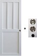 GD MENUISERIES - Porte Coulissante Atelier Blanc 2 panneaux H204 x L83 cm, coquilles, tire doigt - vignette