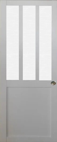 GD MENUISERIES - Porte Coulissante Atelier Blanc vitre depoli H204 x L93 cm, Coquilles - large