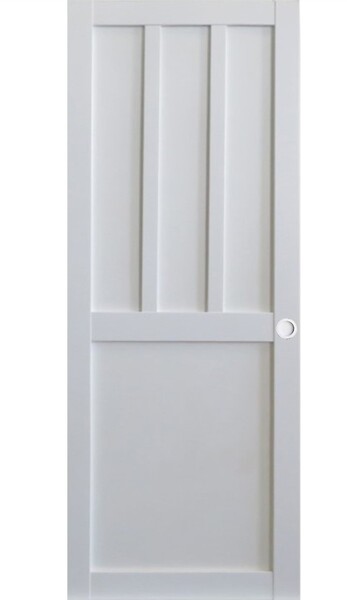 GD MENUISERIES - Porte Coulissante Atelier Blanc 2 panneaux H204 x L83 cm, Coquilles blanc - large
