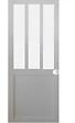 GD MENUISERIES - Porte Coulissante Atelier Blanc vitre depoli H204 x L73 cm, Coquilles blanc - vignette