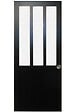 GD MENUISERIES - Porte Coulissante Atelier Noir vitre depoli H204 x L93 cm, Coquilles - vignette