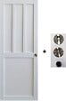 GD MENUISERIES - Porte Coulissante Atelier Blanc 2 panneaux H204 x L73 cm, coquilles, tire doigt - vignette