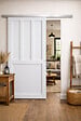 GD MENUISERIES - Porte Coulissante Atelier 2 panneaux blanc H204 x L83 cm, Rail Alu, Coquilles blanc - vignette