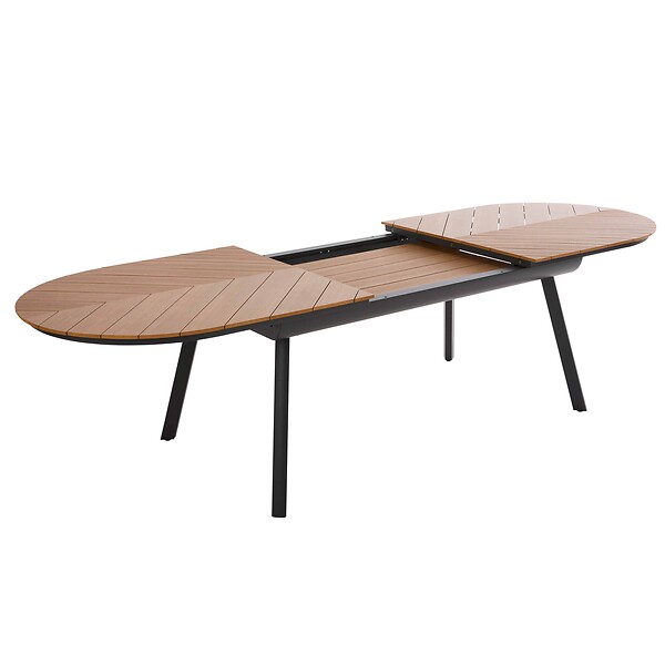 OVIALA - Ensemble table extensible 220/280 cm et 10 chaises de jardin - Jakarta - large