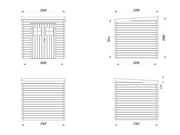WHITE WOOD - Abri de jardin en bois Zoé 2 ép.19mm - White Wood - 4,8m - large