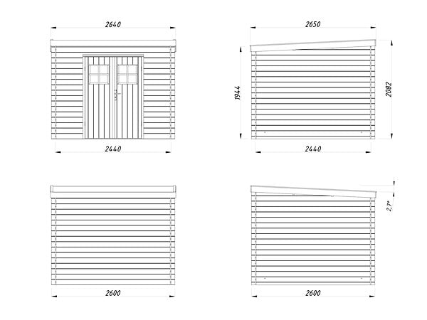 WHITE WOOD - Abri de jardin en bois Zoé 3 ép.19mm - White Wood - 6.8m² - large
