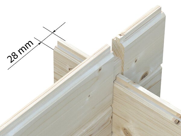 WHITE WOOD - Abri de jardin en bois Lola 1 traité autoclave ép.28mm - White Wood - 10,2m² - large