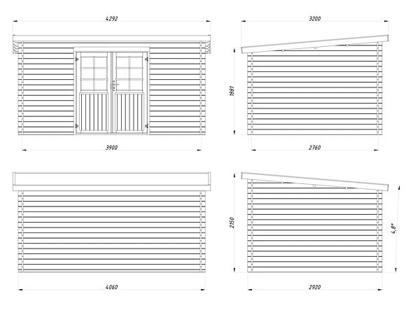 WHITE WOOD - Abri bois Lola 2 - Monopente SU - 10,4m2 - large