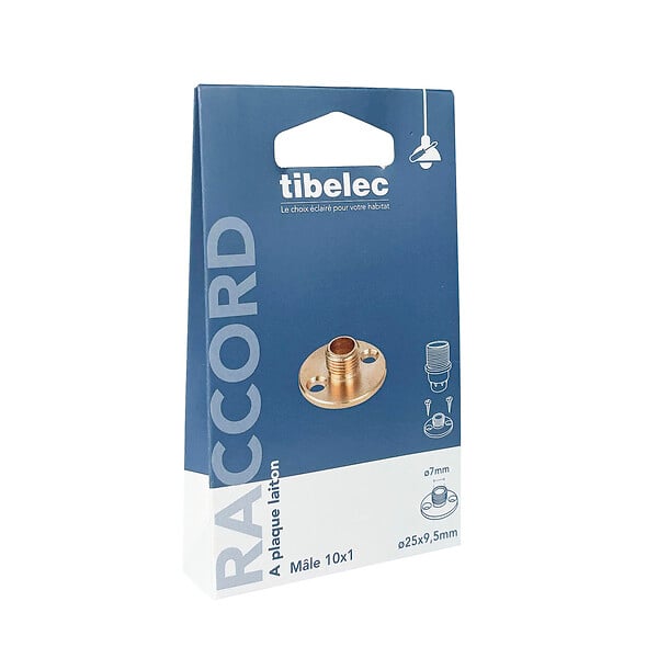 TIBELEC - Raccord à plaque mâle - Laiton - 25 mm - large