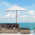 OUTSUNNY - Parasol rectangulaire inclinable bois polyester haute densité 2L x 1,5l x 2,3H m crème - vignette